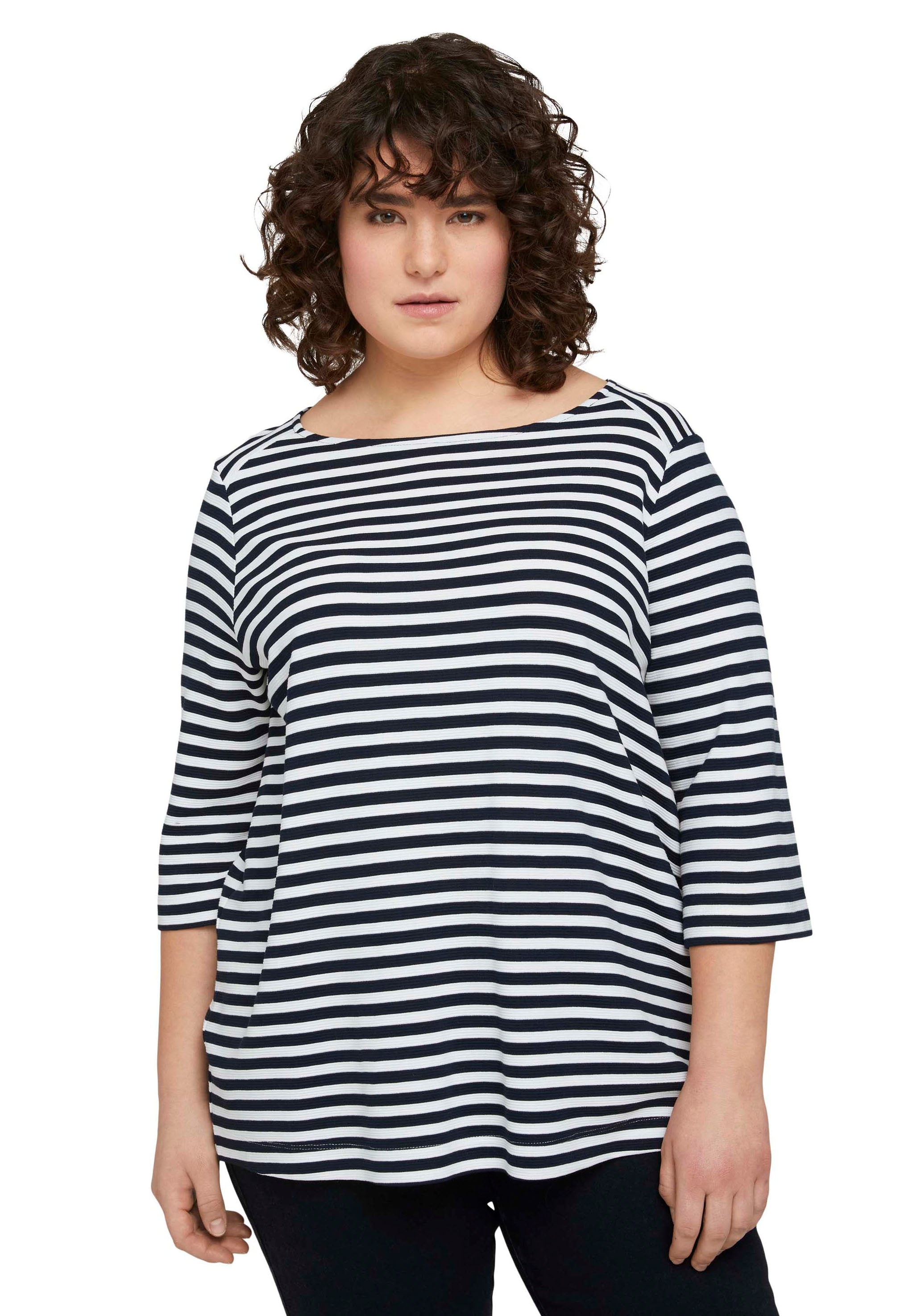 TOM TAILOR PLUS 3/4-Arm-Shirt , mit Streifen