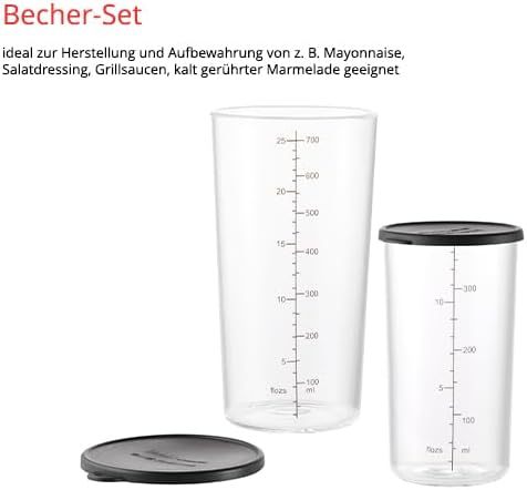 ESGE Zauberstab M 200 BBQ 98215 Stabmixer schwarz, Pürierstab, Handmixer, Profi, inkl. Zubehör, bis zu 17.000 U/Min, 200 Watt, Ergonomisches Griffdesign, Twinschalter, Aufsteckzentrierung, AC-Motor