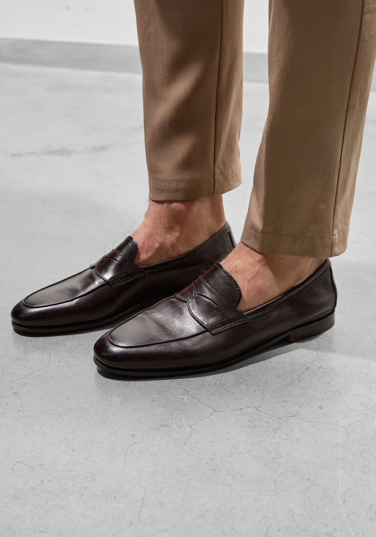 bruine santoni loafers carlos