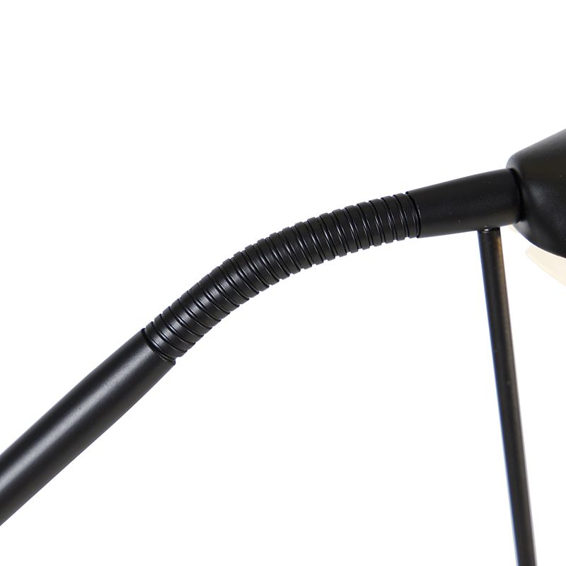 Vloerlamp zwart incl. LED en dimmer met leeslamp dim to warm - Empoli