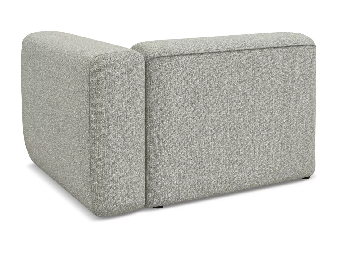 Module avec accoudoirs droit en tissu texturé - gris clair - EKAHI