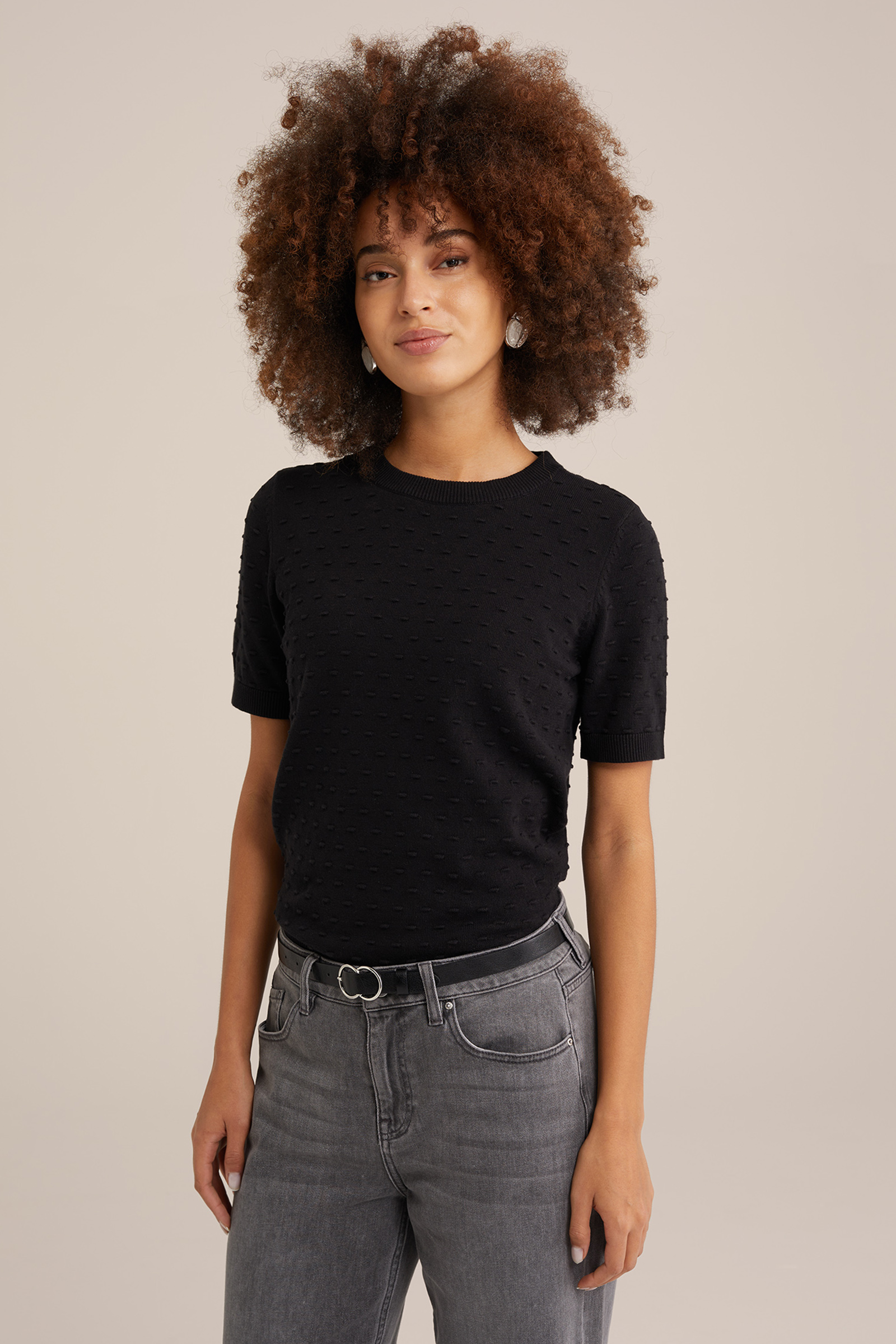 trui met structuur WE Fashion Zwart