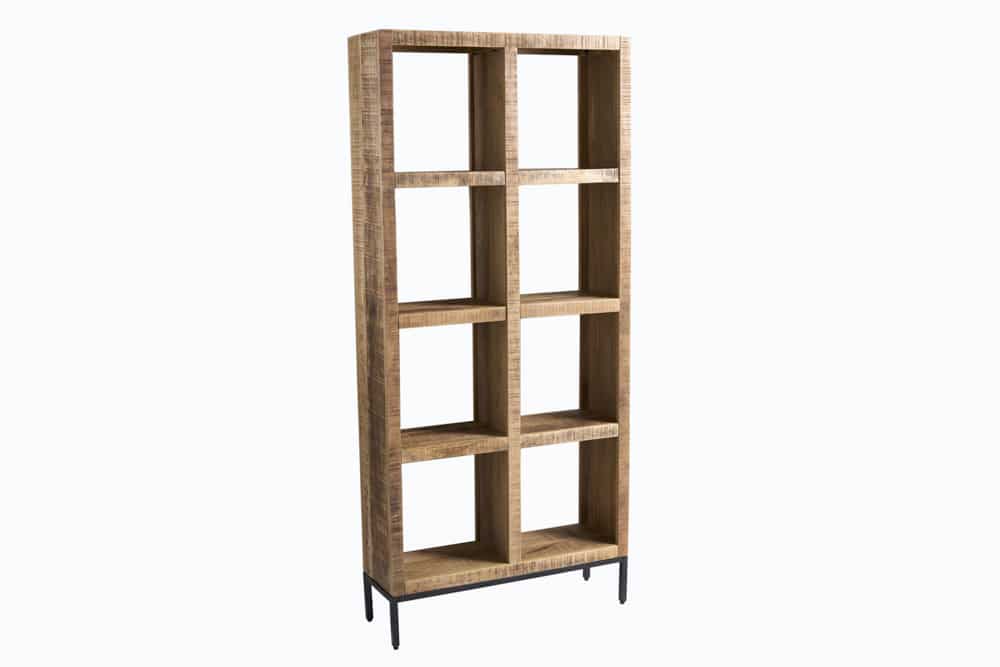 Massives Regal IRON CRAFT 176cm Mangoholz Bücherregal acht Fächer Industrial Design