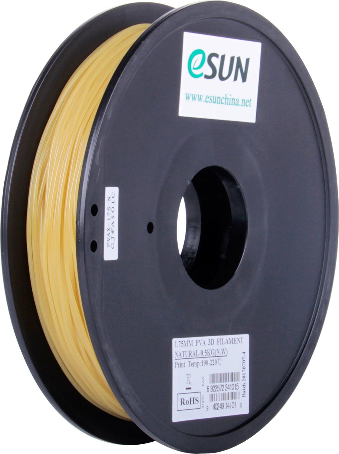 eSUN  PVA Yellow, 1,75 mm / 500 g    Wasserlösliches PVA-Filament für Support-Strukturen