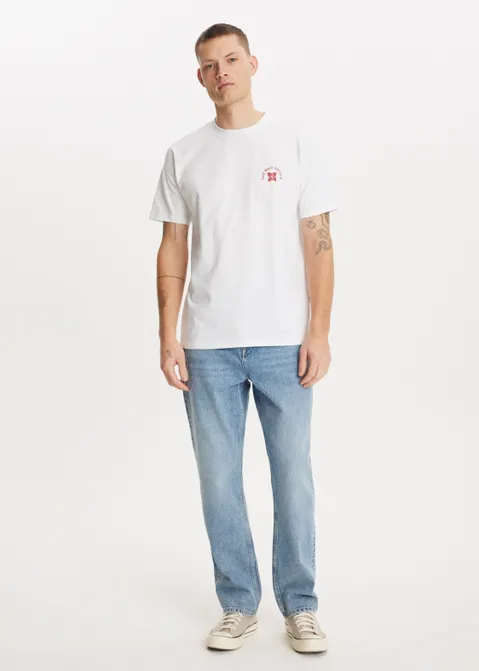 T-shirt met print customs wit (WIT)