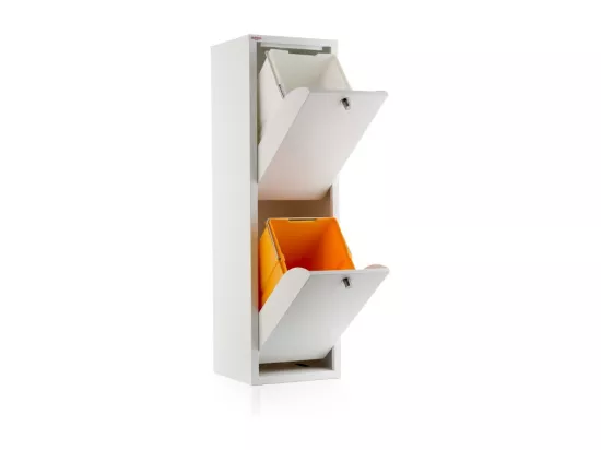 Poubelle cuisine - Poubelle tri sélectif – 2 compartiments de 20L –28,7(L)x97(H)x27,3(P) cm. - Blanc - LUA