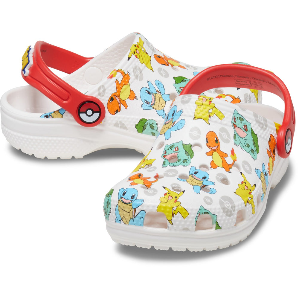 Køb Crocs White/Multi Classic Pokemon Clog