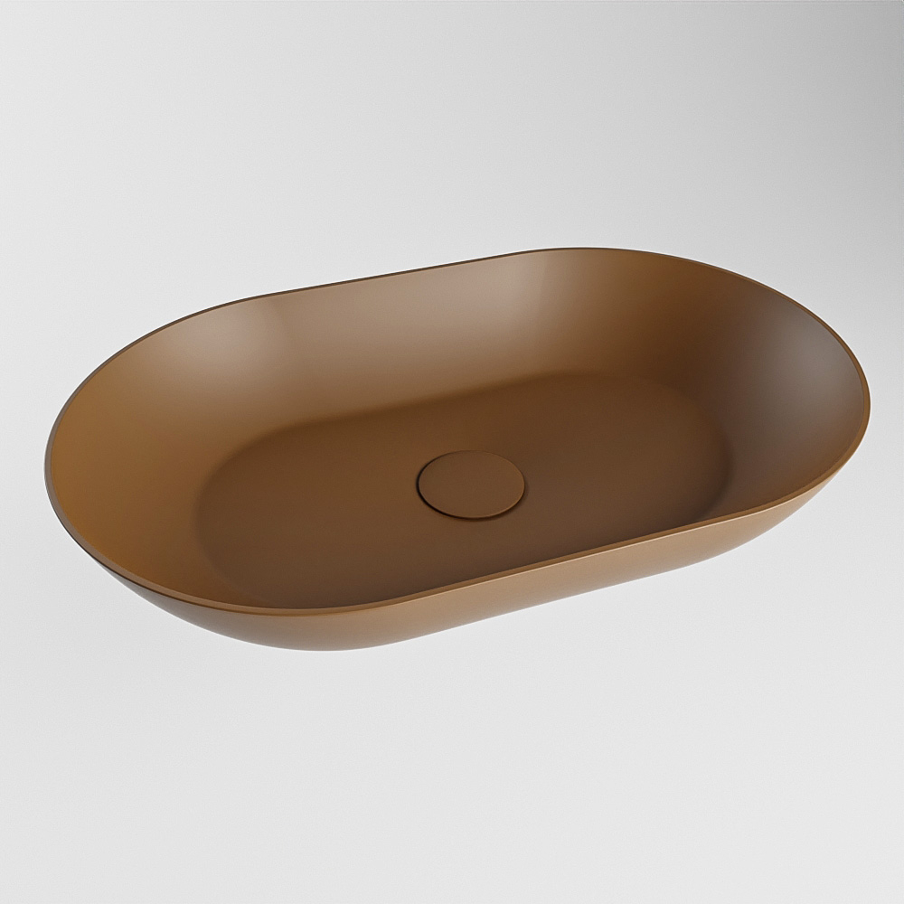 Mondiaz Onni Solid Surface waskom 55x35cm rust