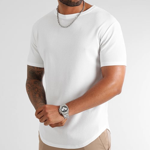 Lot De 2 Tee Shirts Texturés Waffle 0424 Noir Blanc