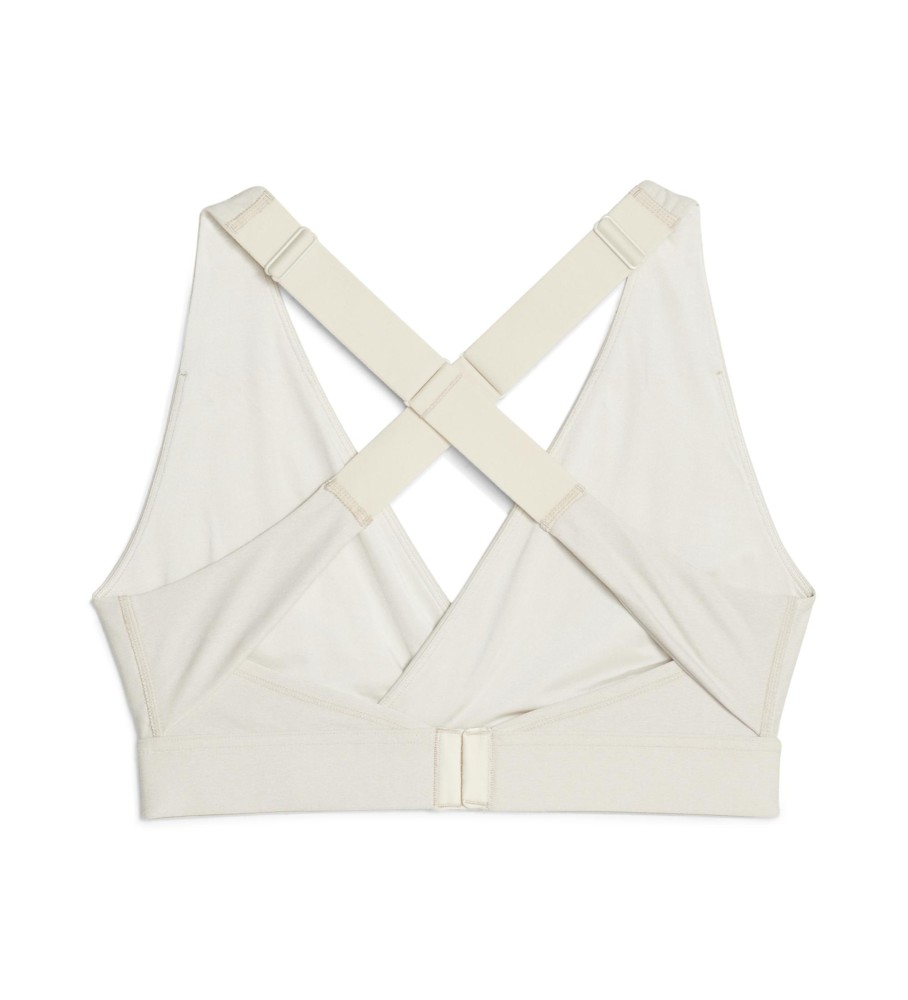Sutiã de treino Puma Yogini Mid Impact branco cruzado