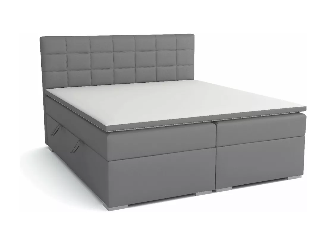 LIT BOXSPRING avec rangements pour la literie Torland, 160x200 cm, Jasmine 90 (Gris clair)