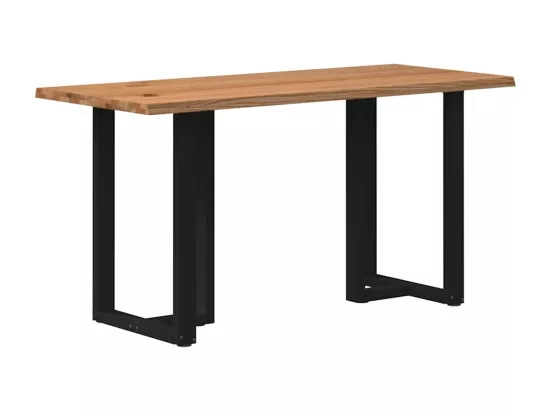Table de bar marron clair bois de chêne massif rectangulaire