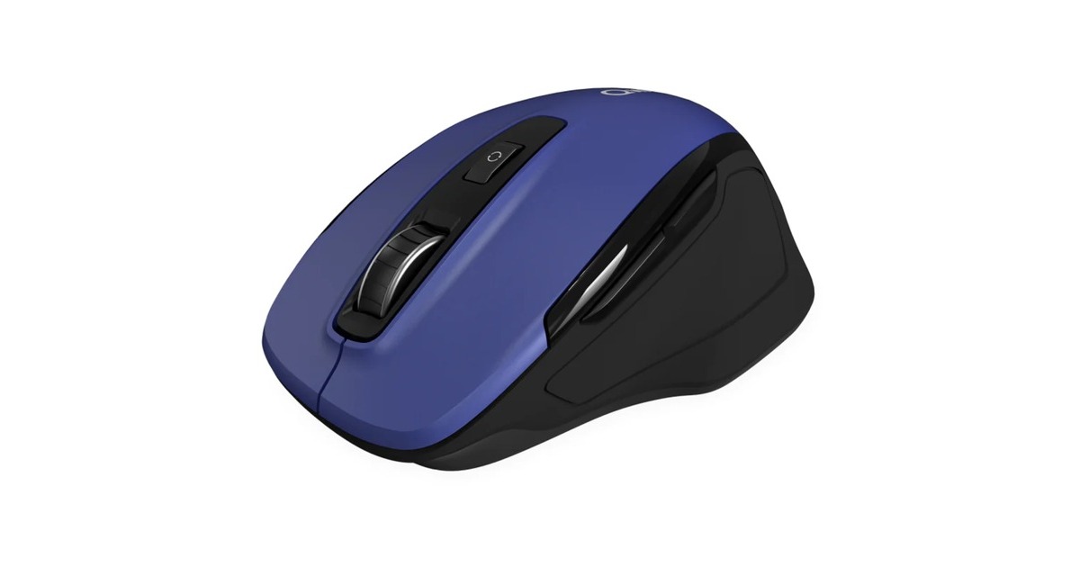 QwareGlasgow Draadloze Muis  (Zwart/blauw, 800 - 1600 DPI, 2,4 GHz USB | Bluetooth 5.0)