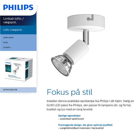 Limbali spotlampe - hvid