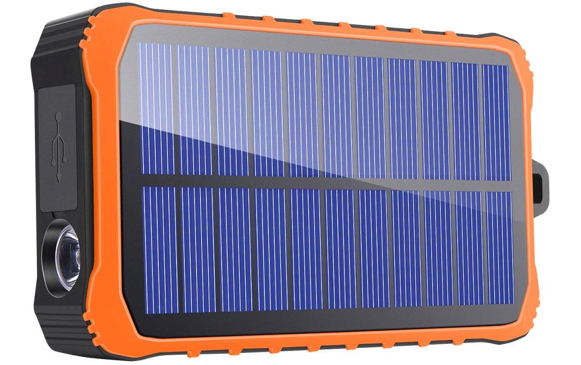 Solar-Powerbank Prepper 12.000 mAhRobuste Outdoor Powerbank mit Solarpanel und Handkurbel