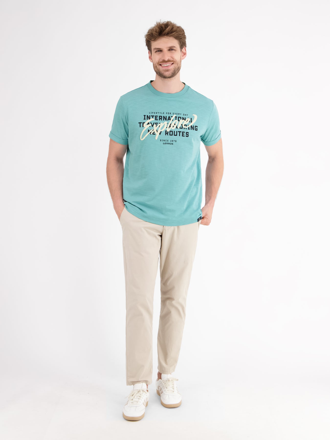 Herren Jersey T-Shirt mit Brustprint