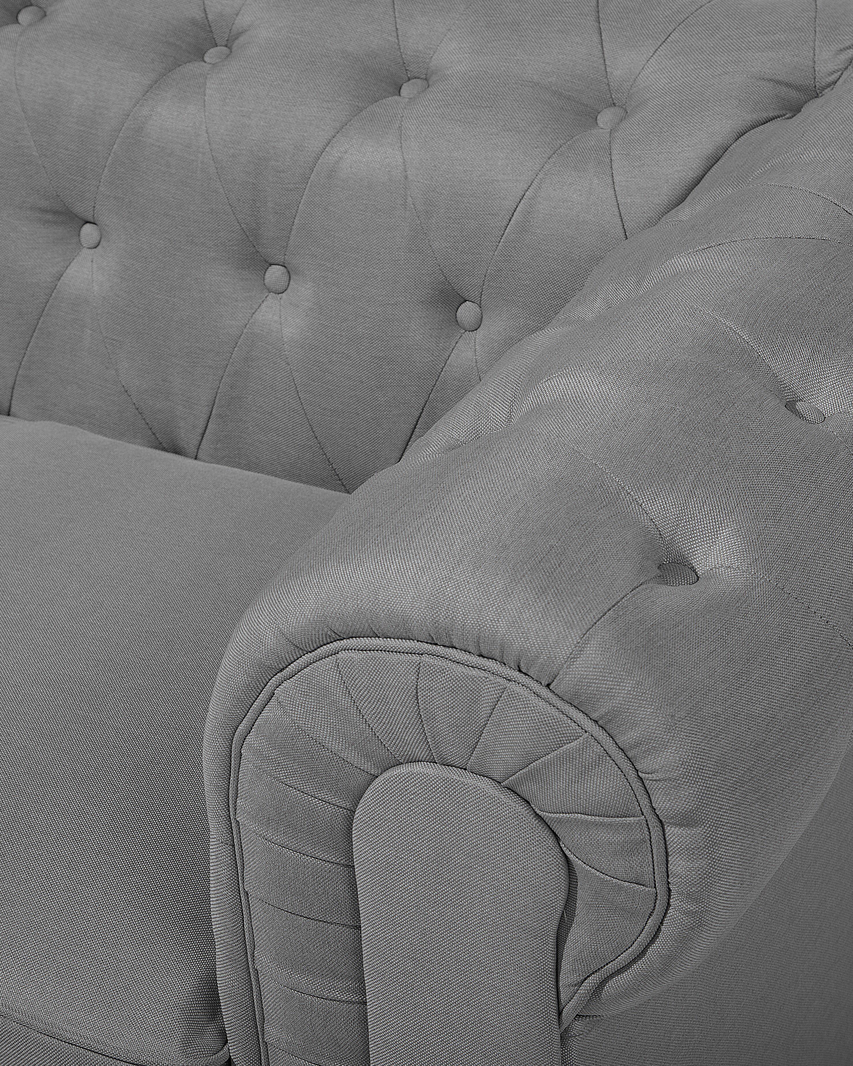 Fauteuil CHESTERFIELD Stof Lichtgrijs