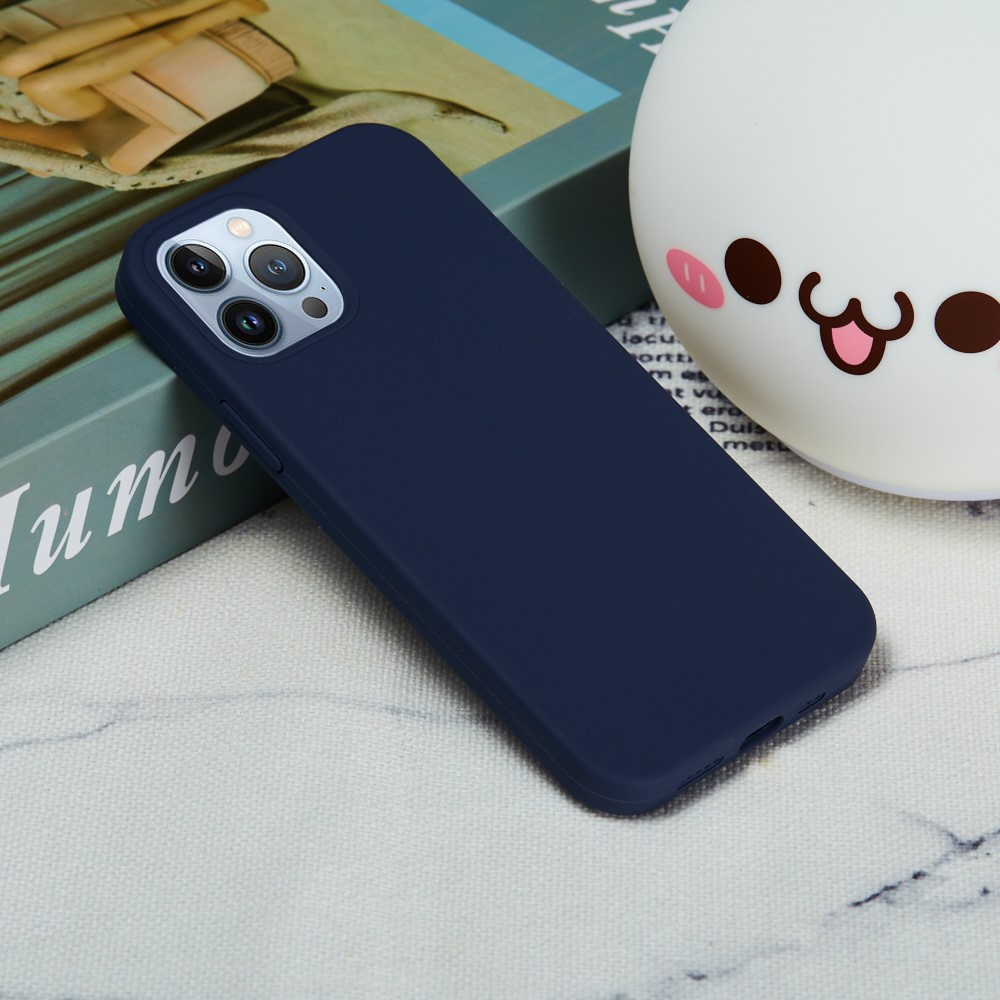 iPhone 15 Pro Silikon Case Hülle - Dunkelblau