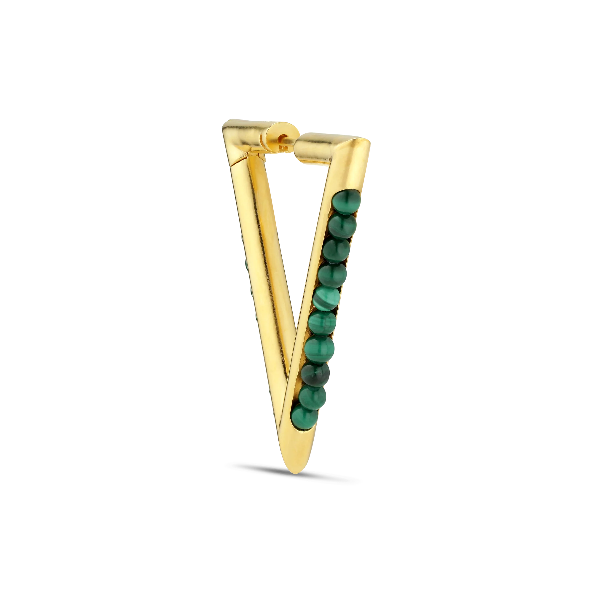 Jane Kønig  Bermuda Malachite ørering - forgyldt