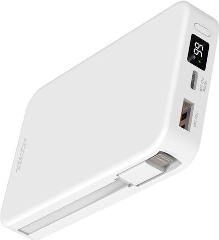 Accezz - Powerbank 10.000 mAh - Wit - Geïntegreerde Kabels
