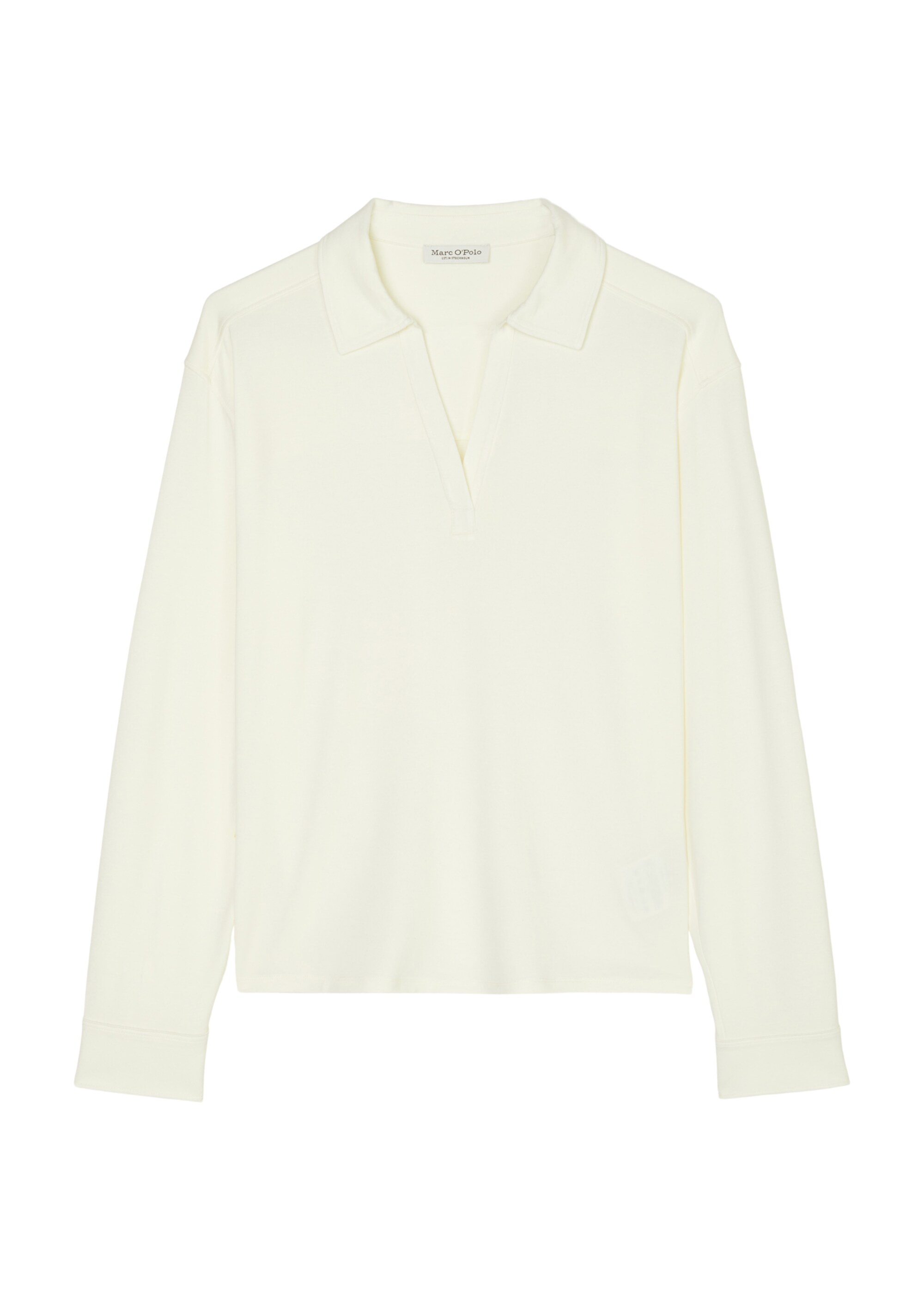 Longsleeve im Poloblusen-Stilaus Viskose-Modal-Mix