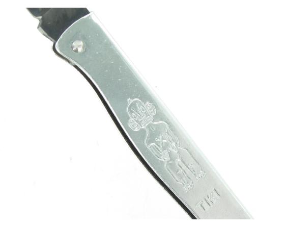 Tiki 160 Carbone Noir - Manche Acier Chromé Couteau de poche Le Thiers par Cognet Douk Douk