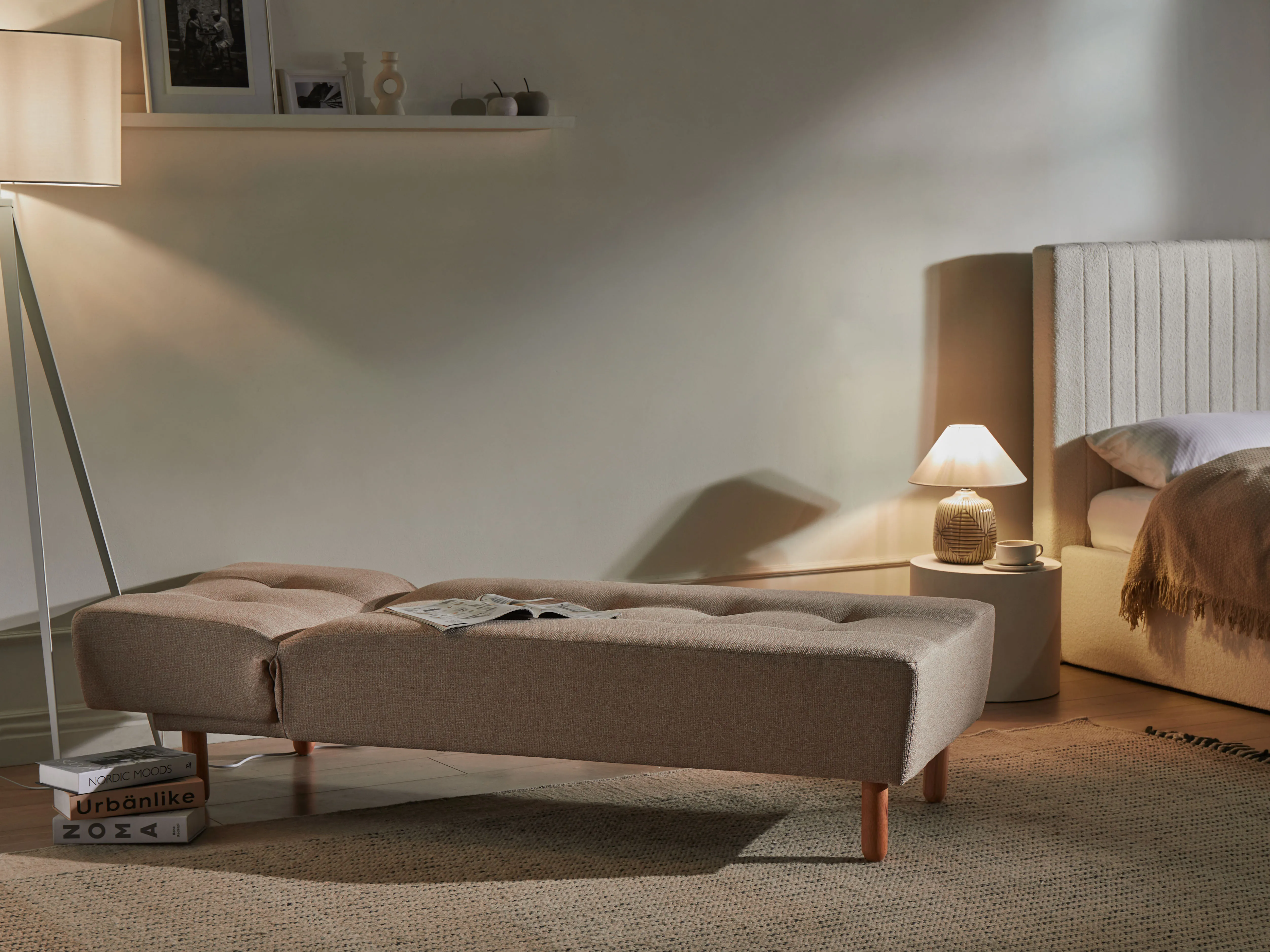 Chaise longue ALSTEN Stof Beige