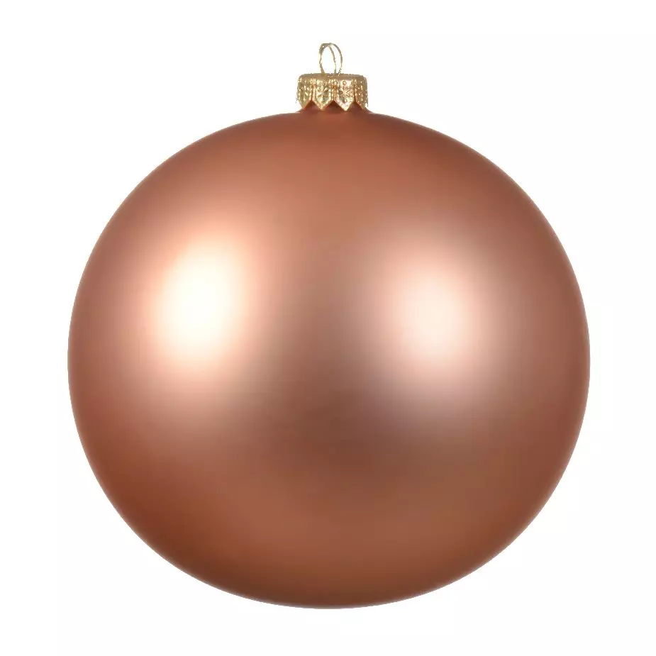 Lot de 4 boules de Noël en verre (D100 mm) Arctique mate Rose pétillant