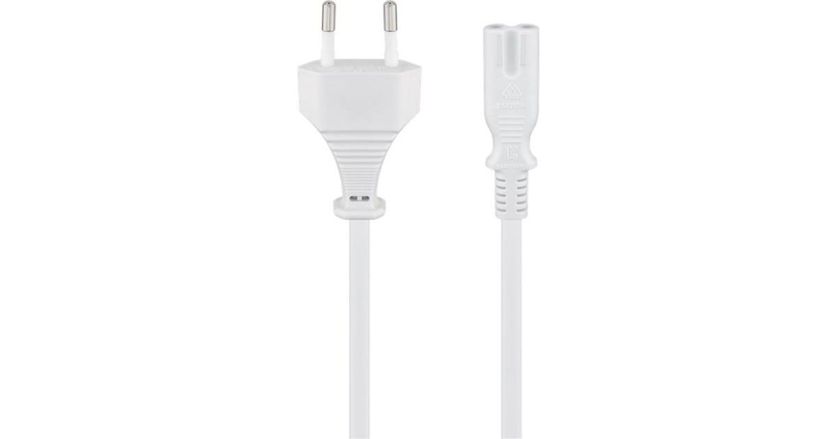 goobayEurostekker > C7 kabel  (Wit, 1,8 meter)