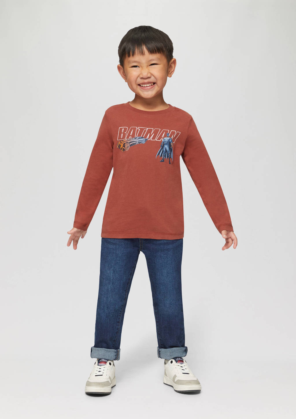s.Oliver longsleeve met printopdruk donkerrood