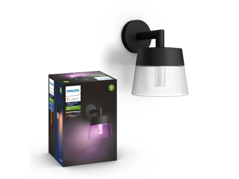 Philips Hue White and Color Ambiance Attract - Væglampe - LED - 8 W (tilsvarende 49 W) - 16 millioner farver - 2000-6500 K - sort