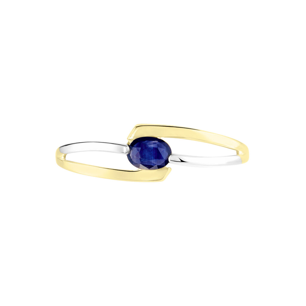 Bague Sylvene Or Bicolore Saphir