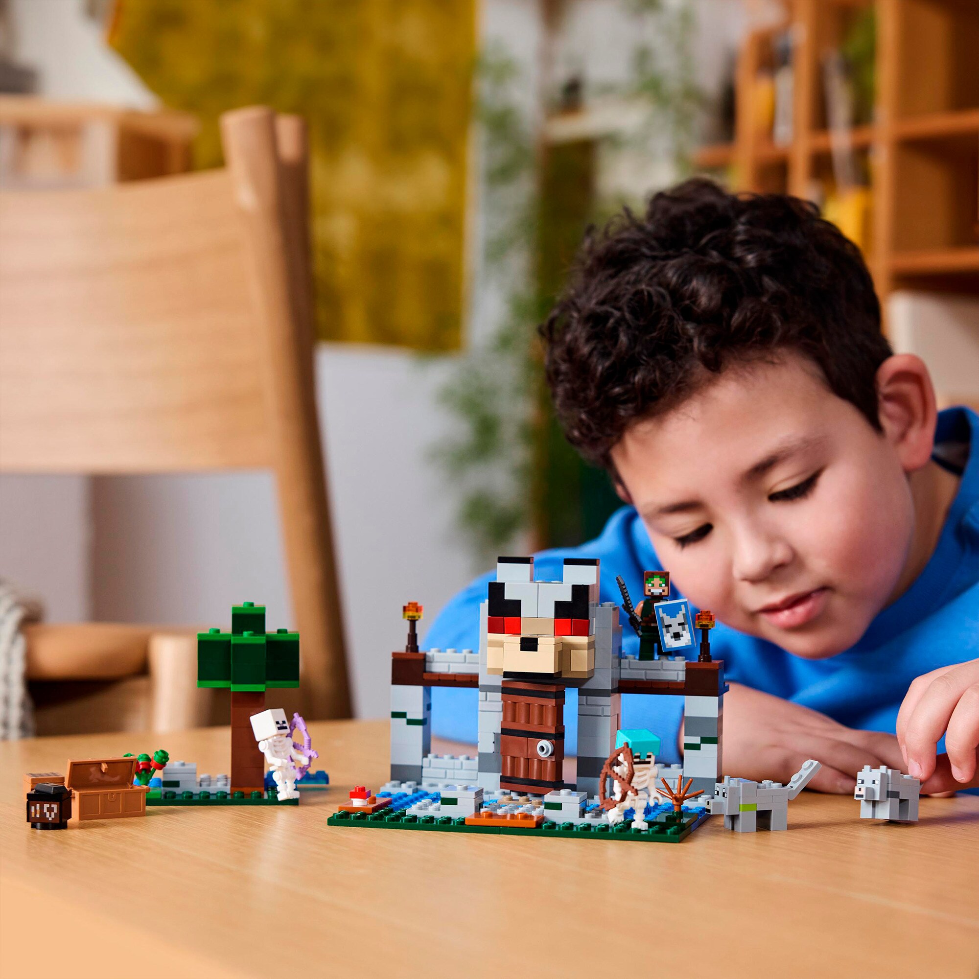 LEGO Konstruktionsspielzeug Minecraft Die Wolfsfestung