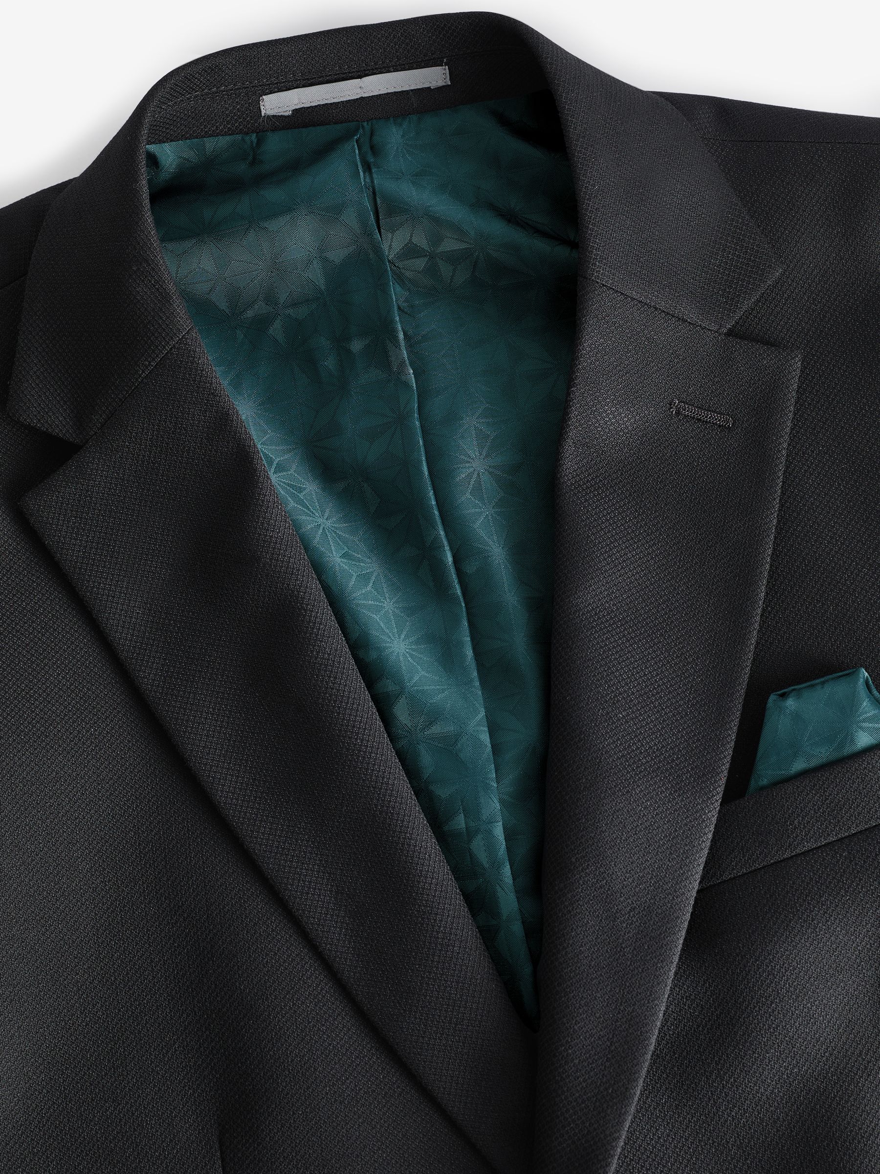 Zwart - Slim Fit - Kostuum met textuur: colbert