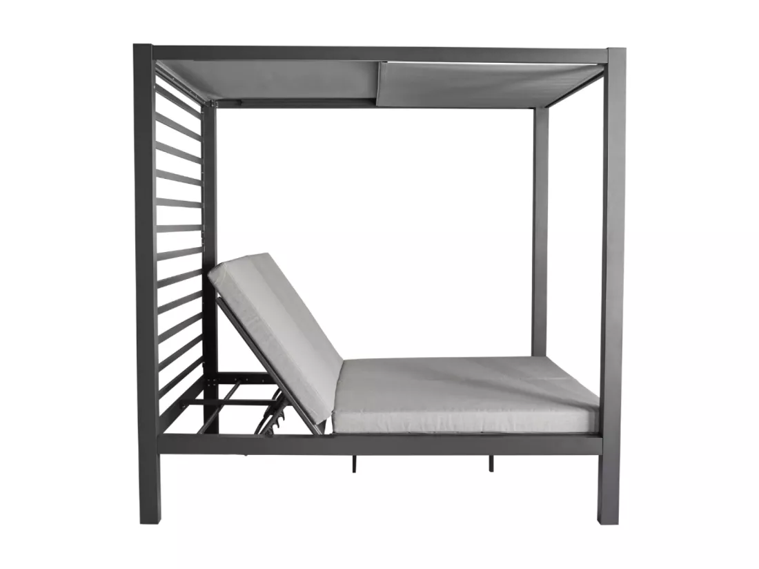 Lit de jardin 2 places structure aluminium gris foncé Matala