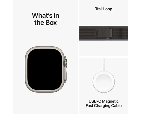 Apple Watch Ultra 2 GPS   Cellular, 49mm Titanium Case with Blue/Black Trail Loop - S/M