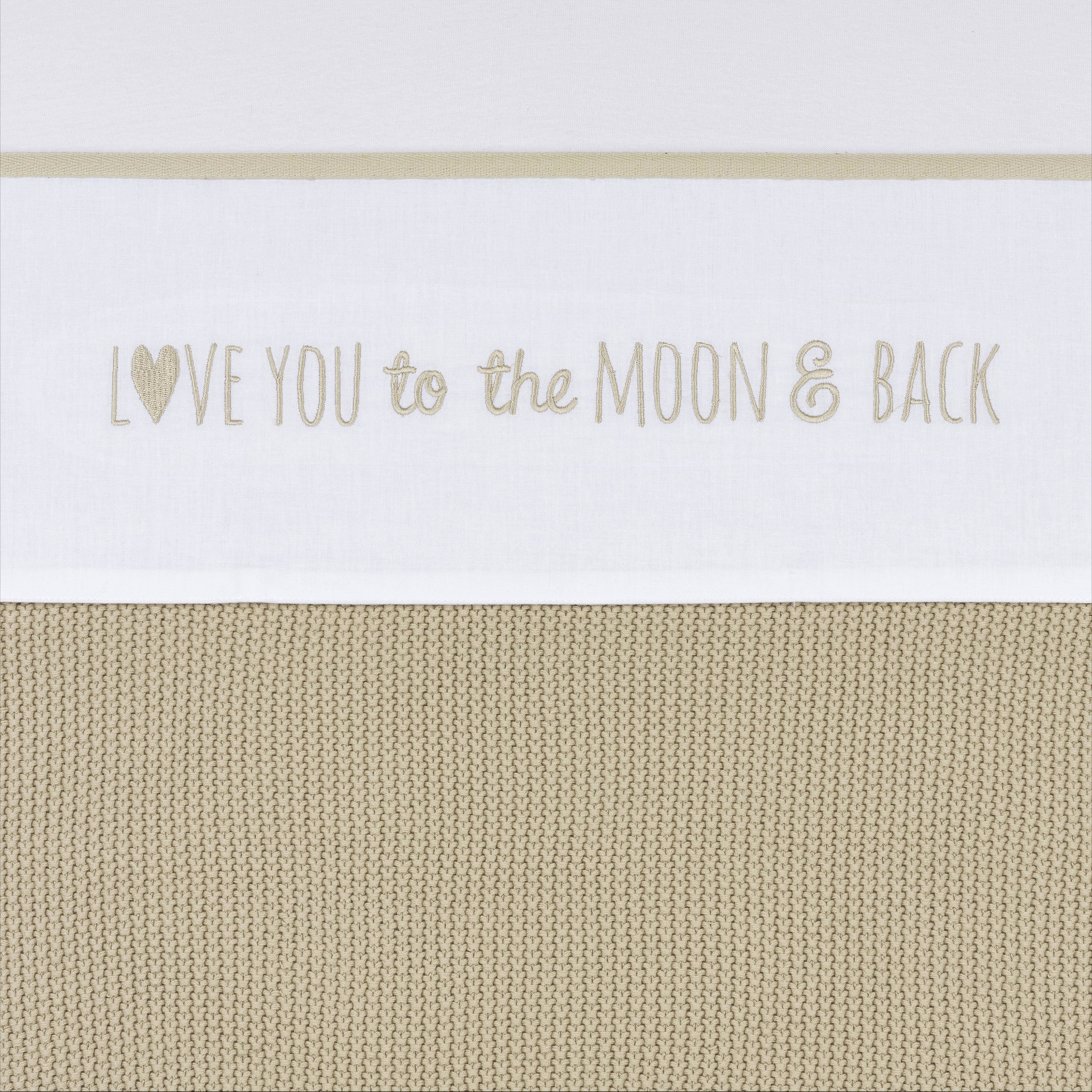 Meyco baby ledikantlaken 'Love you to the moon & back' sand