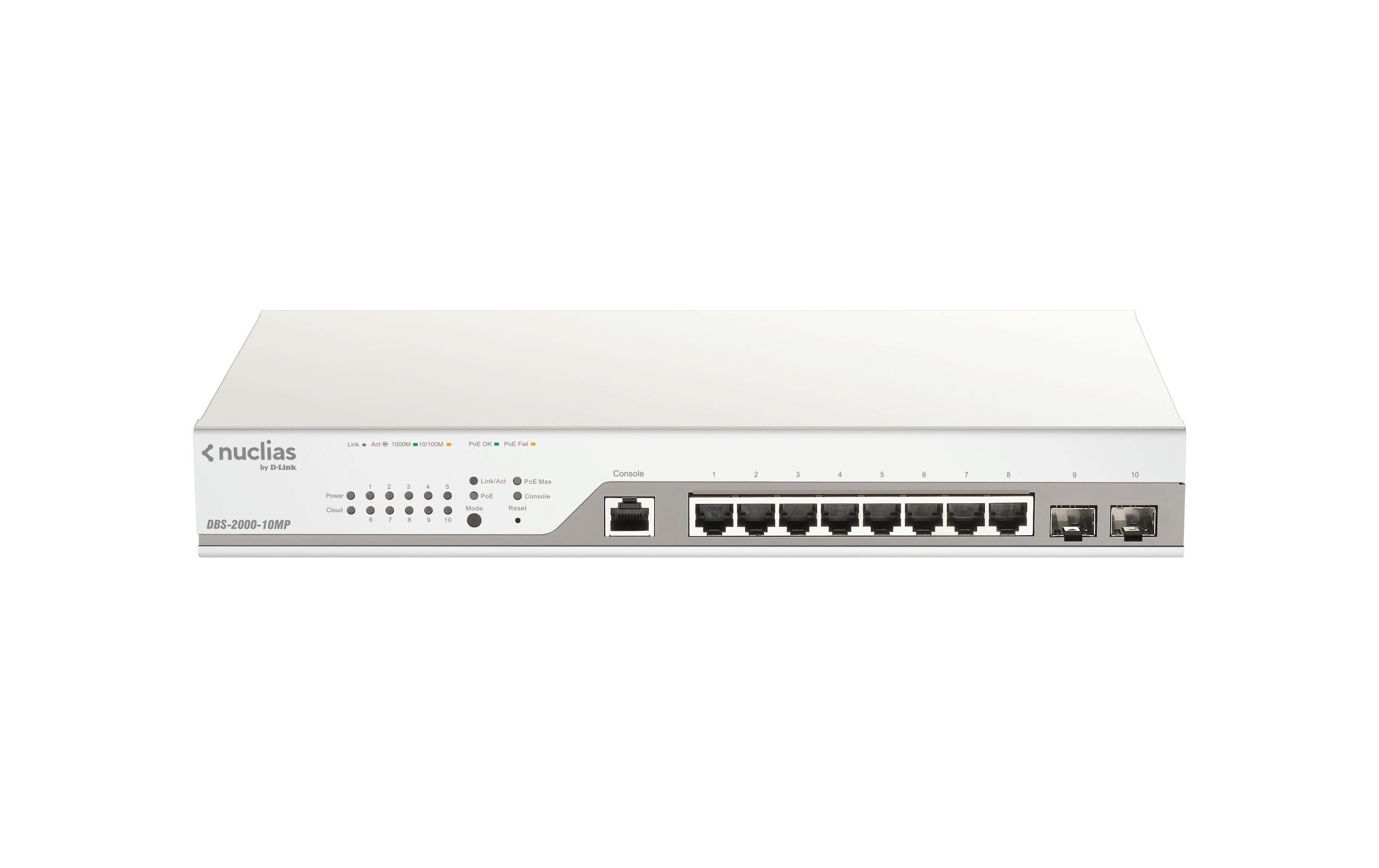 PoE+ Switch DBS-2000-10MP/E 10 Port<br>Nuclias Cloud-Managed Switches – DBS-2000 Serie