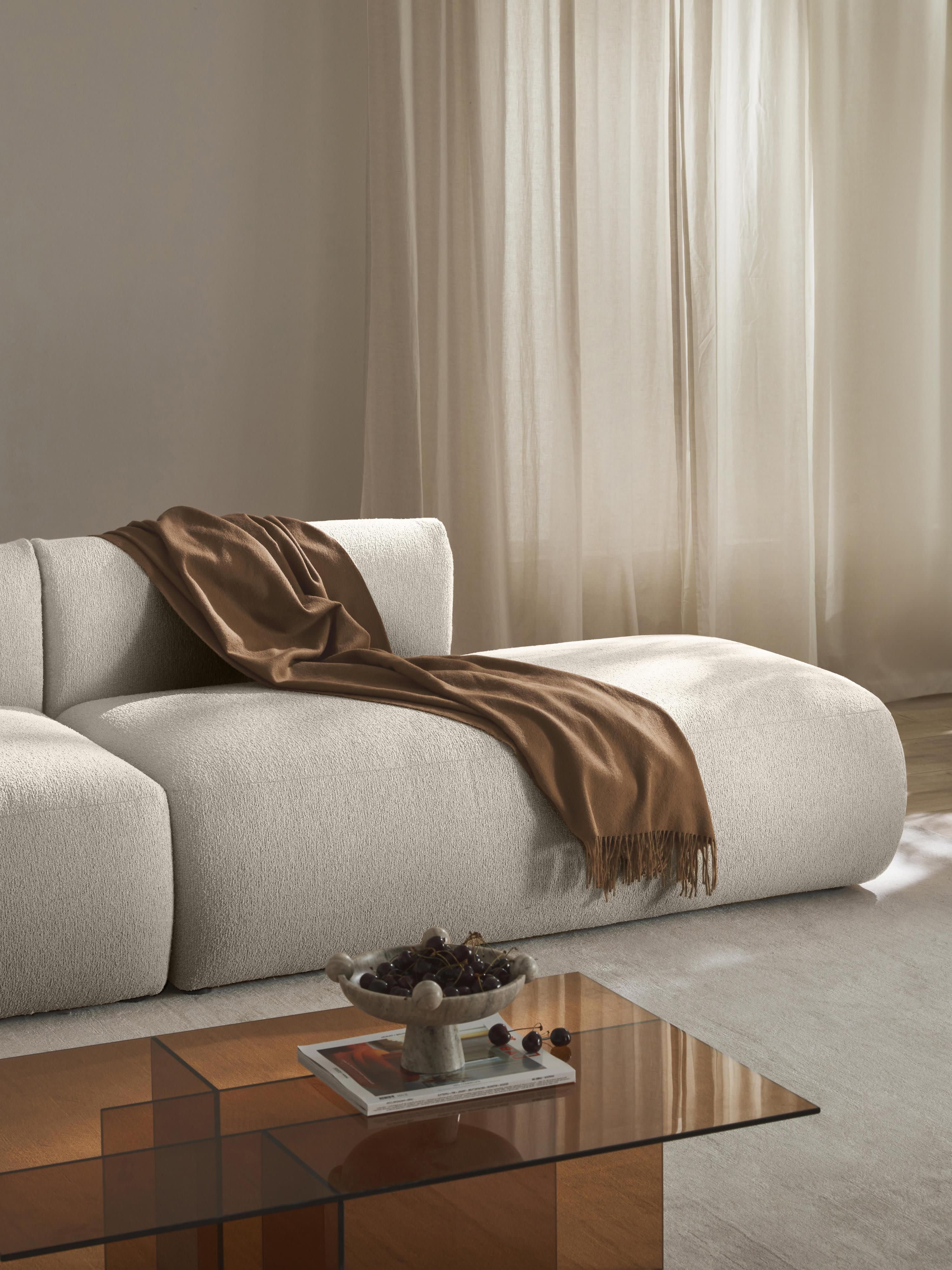 Modulaire XL chaise longue Sofia van bouclé stof