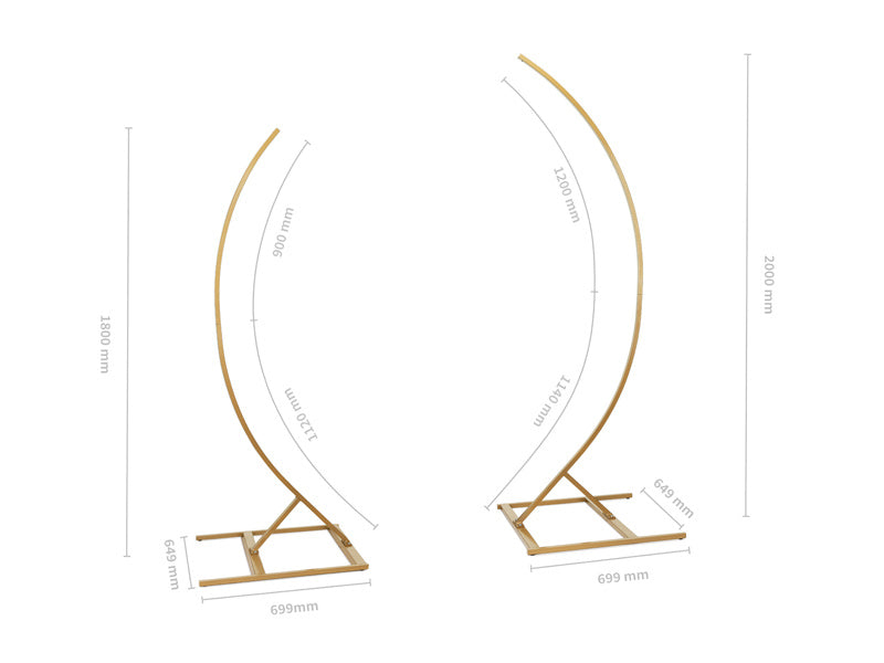 Gouden Backdrop Frame Halve Boog 2st