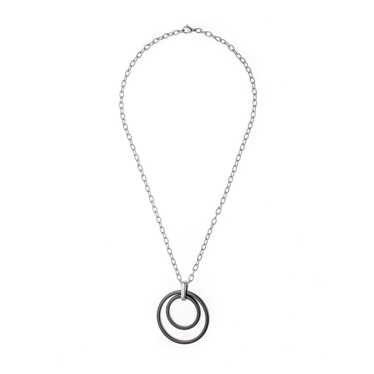 STELLA - Collier - Motif Pure Ceramic & Chaine forçat acier