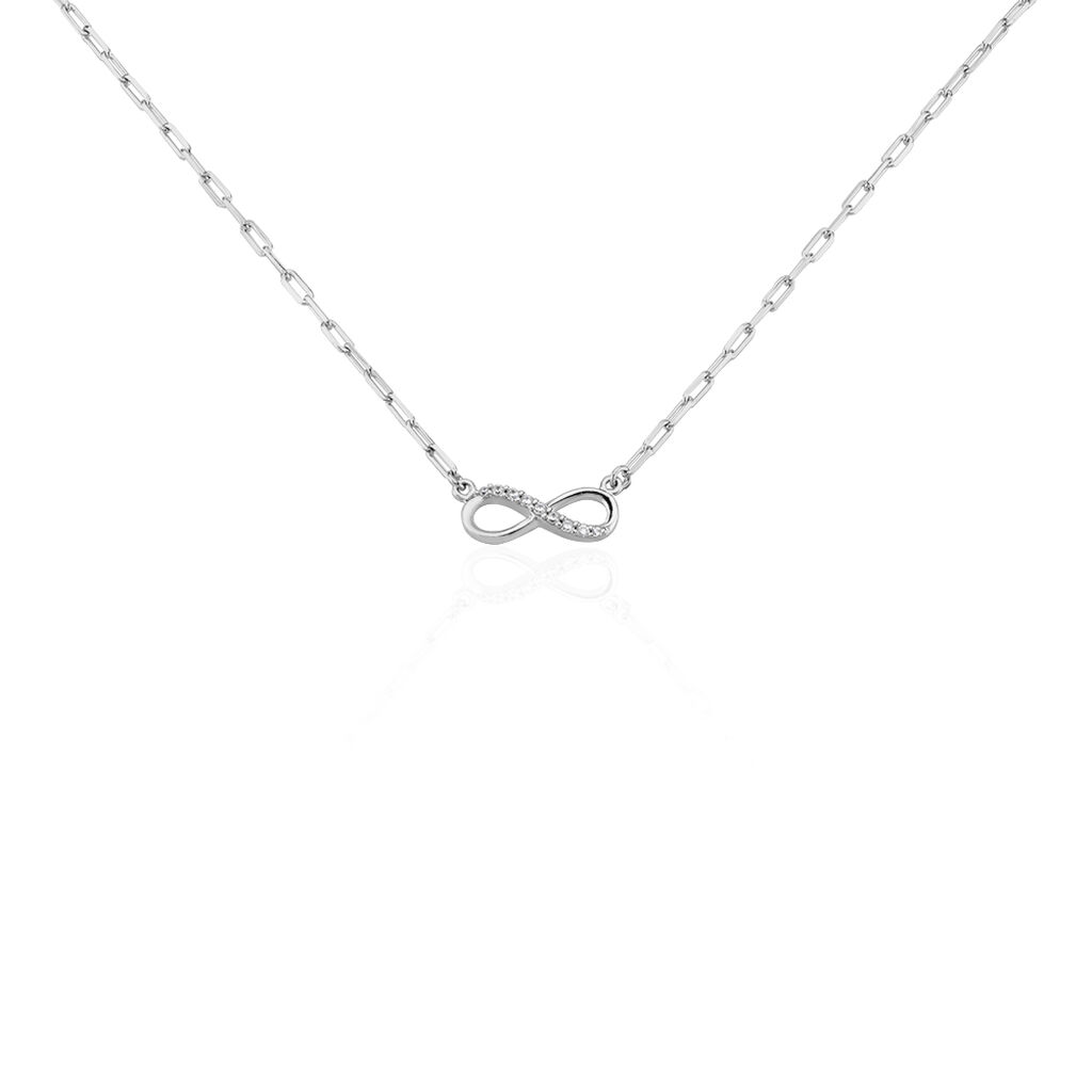 Collier Bastin Argent Blanc Oxyde De Zirconium