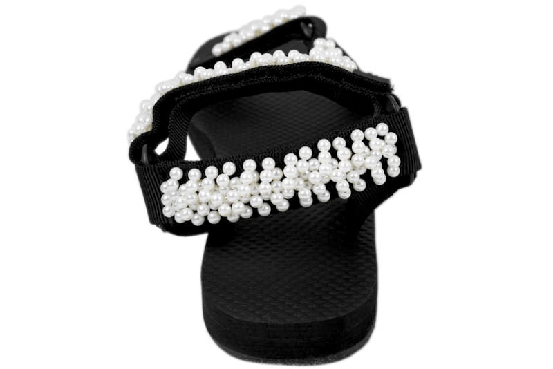 STOCKHOLM DESIGN SORT SANDAL MED PERLER