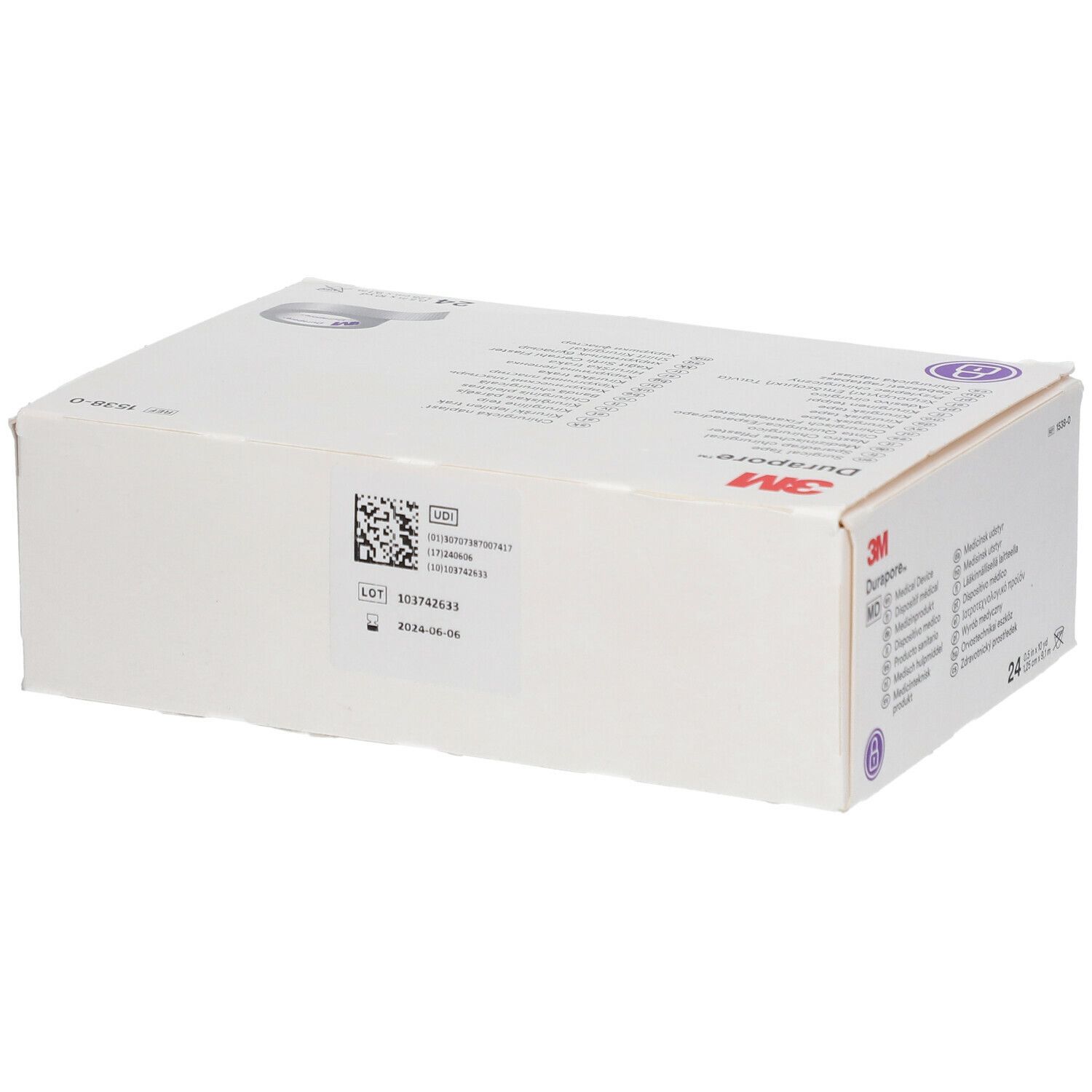 3M Durapore Kunstseidenpflaster 1,25 cm x 9,1 m