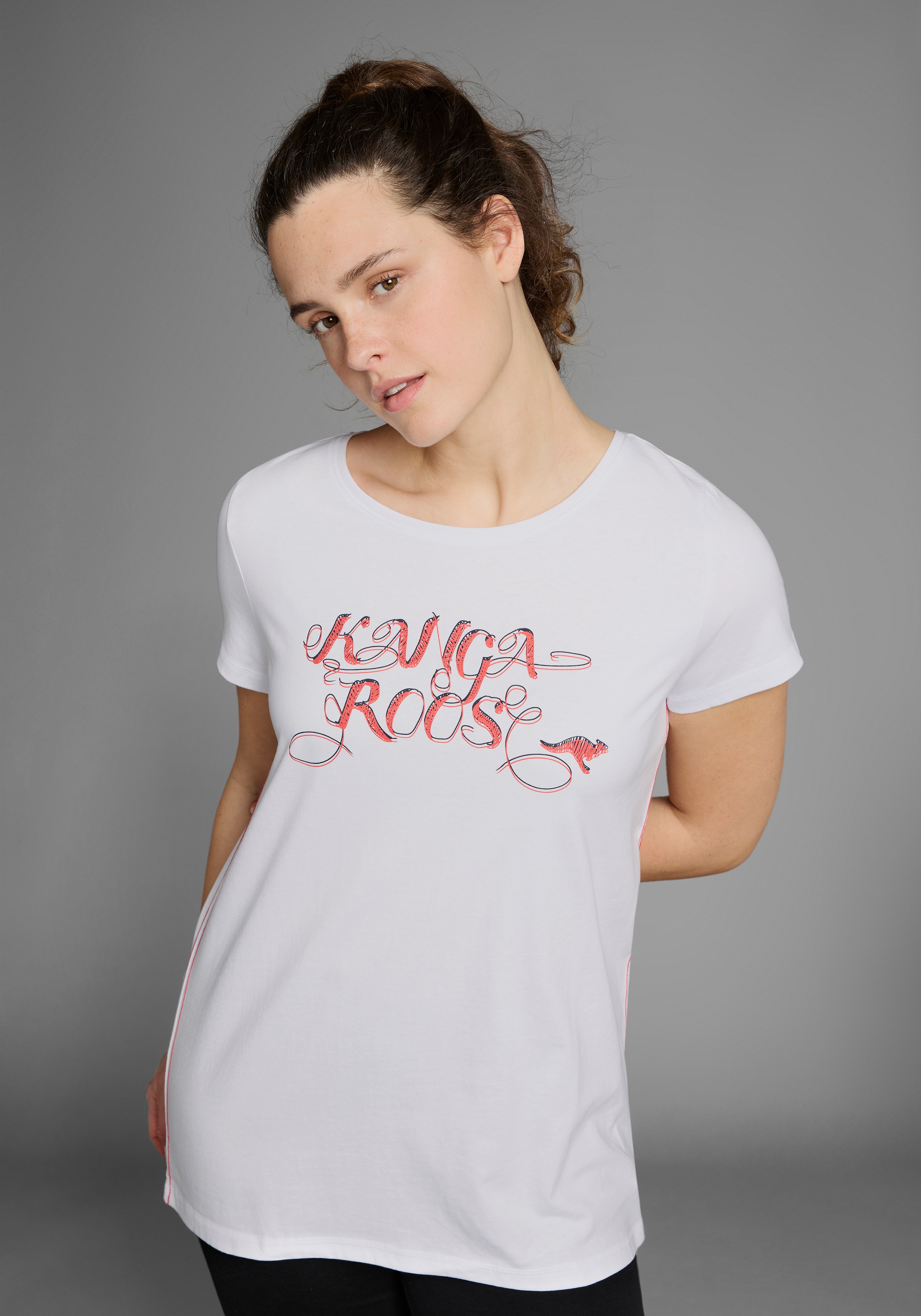 KangaROOS Longshirt, 2 Stk. Kurzarm,  figurumschmeichelnde Passform, grosse Grössen