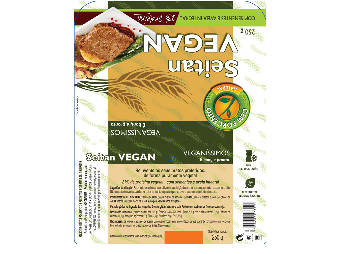 SEITAN CEM PORCENTO SEMENTES 250G
