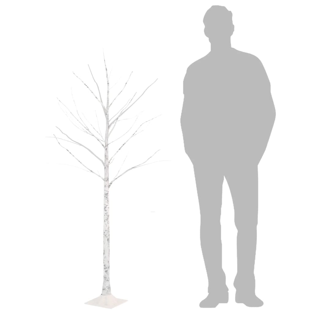 Bouleau blanc à led 72 led blanc chaud 150 cm