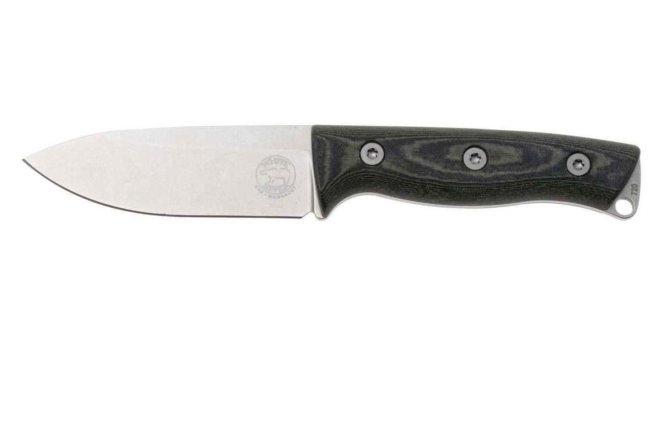 White River Knives Ursus Cub UR35-LBO CPM MagnaCut, OD-Green Linnen Micarta bushcraftmes, Kydex schede met firesteel