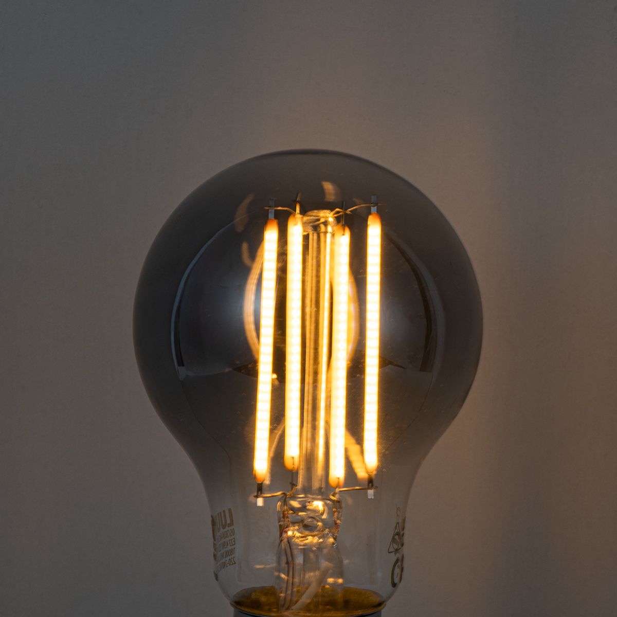 Smart plafondlamp zwart met smoke glas incl. Wifi A60 - Bizle