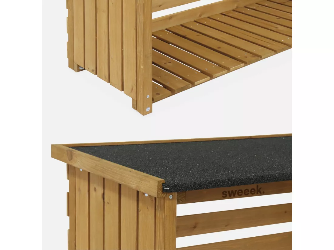 Abri buches. en bois. 120x45x120cm. avec toiture et plancher